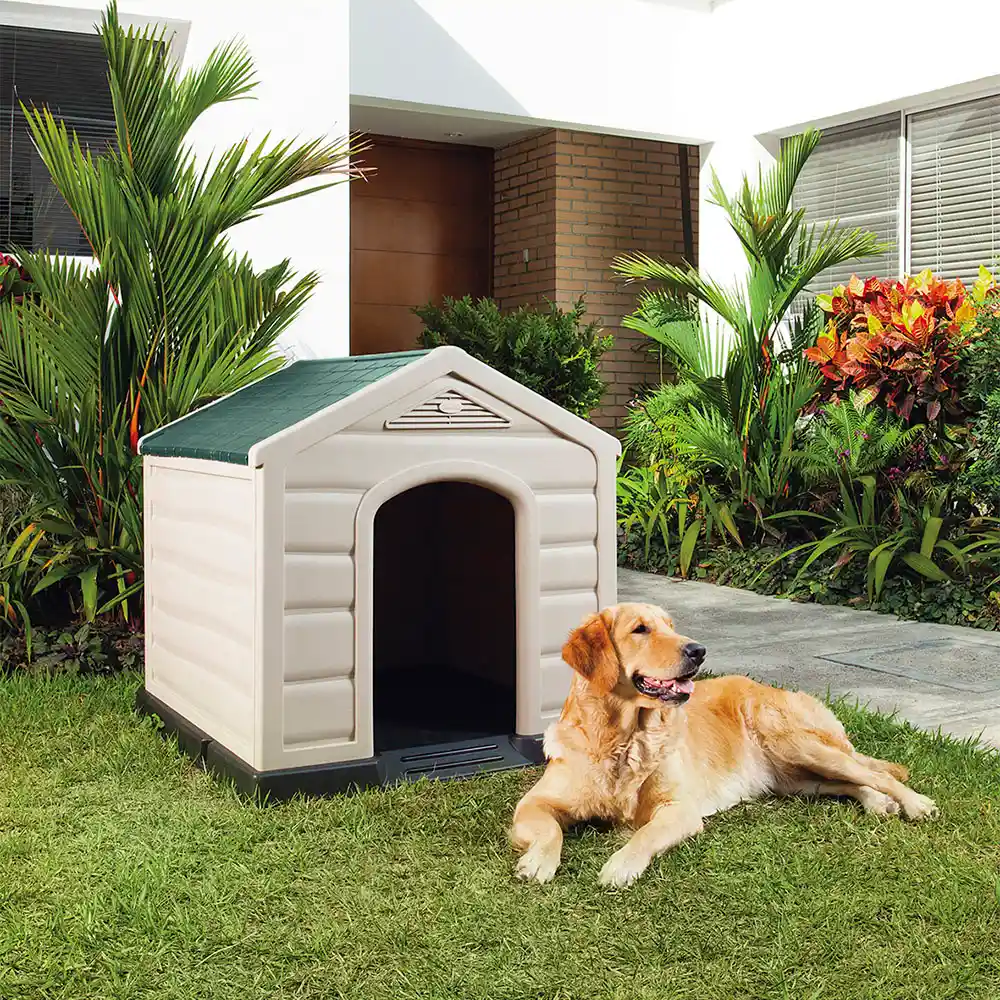 Casa Para Perro Grande Taupe Verde