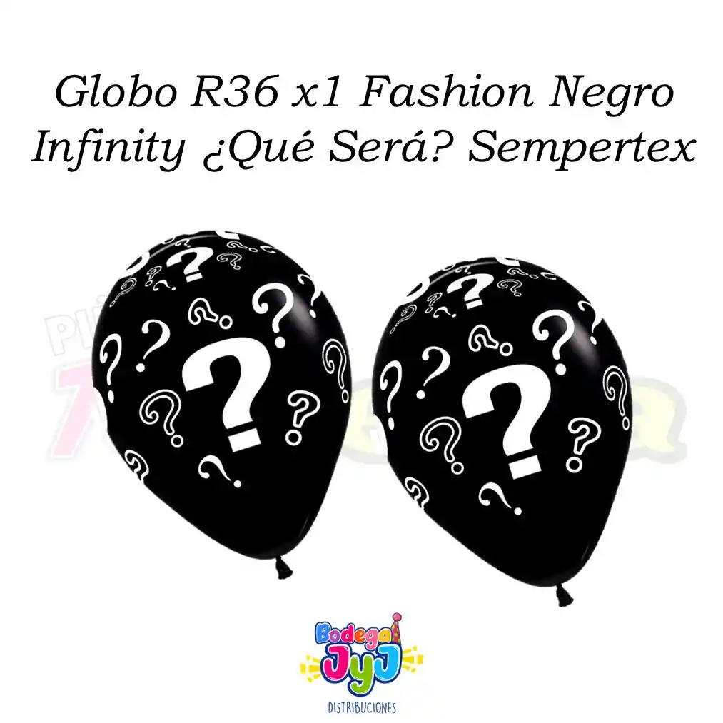 Globo R36 X1 Fashion Negro Infinity ¿qué Será? Sempertex