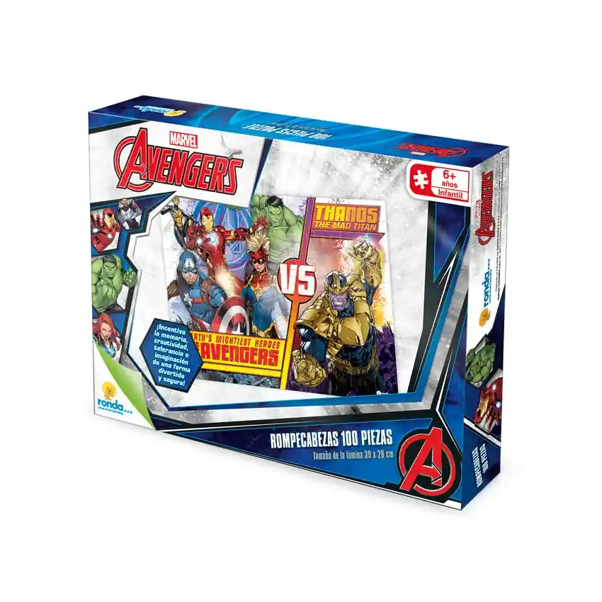 Rompecabezas Juego De Mesa Marvel Avengers X100 Piezas Ronda