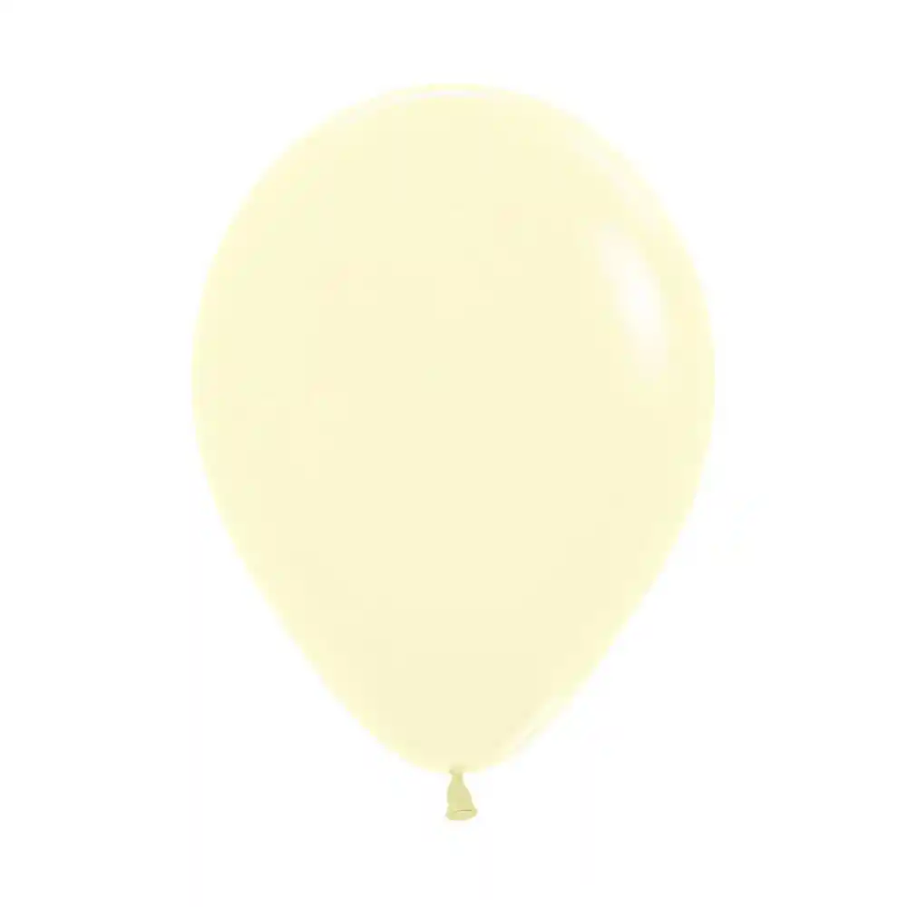 Globos Bombas R-12x12 Latex Redondo Pastel Mate Amarillo Marca Sempertex