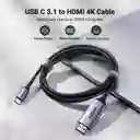 Adaptador De Tipo C A Hdmi Macho Cable 2 Metros 4k 60hz