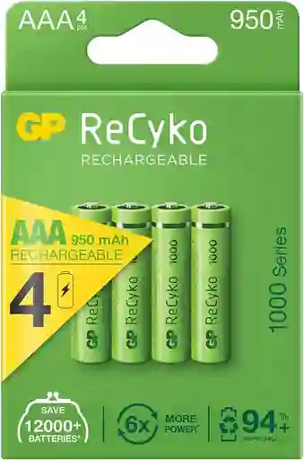 Gp Recyko Aaa - Baterías Recargables Precargadas, Baterías Recargables 950 Mah | Paquete De 4