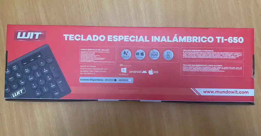 Teclado Especial Inalambrico Plano Ti-650 Wit