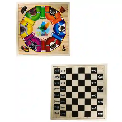 Parques Y Ajedrez Magnetico 50x50cm Puestos En Madera Fichas 6 Paquetes