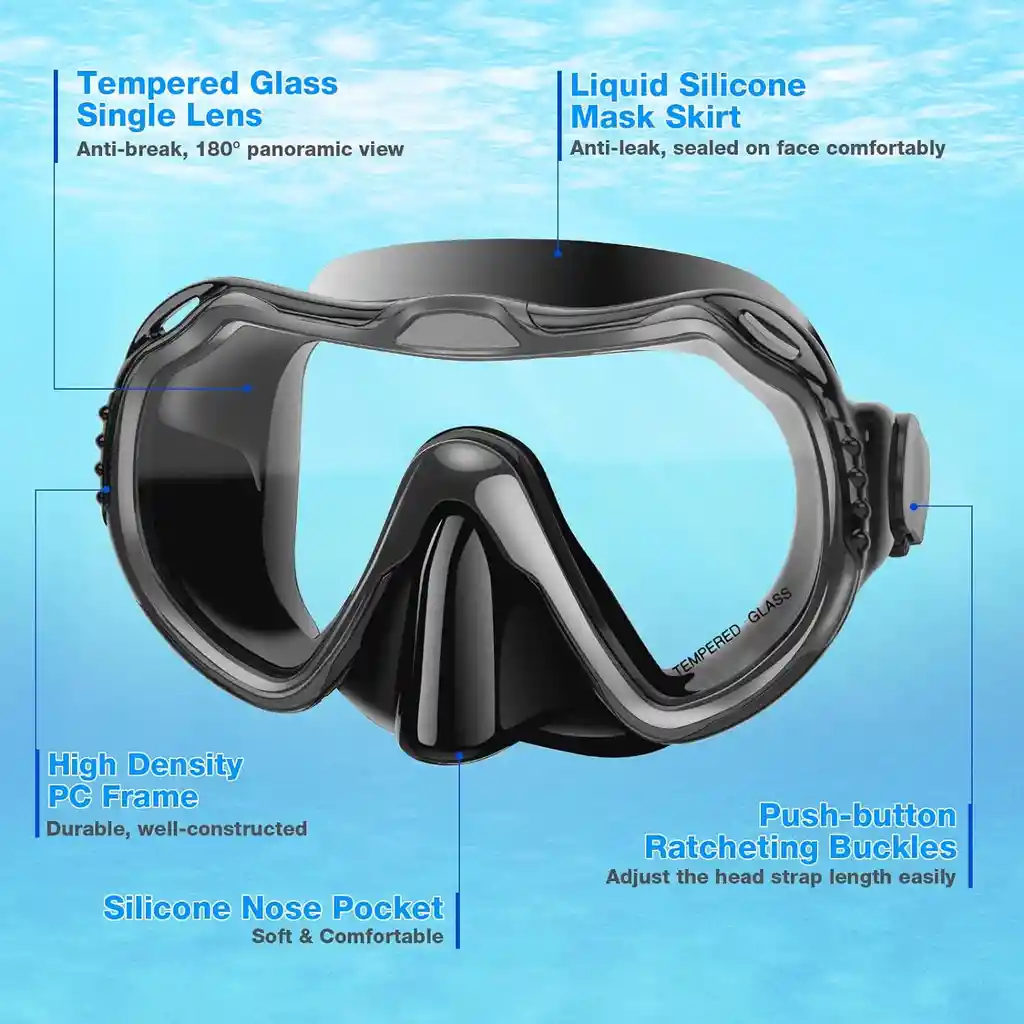 Kit Careta Buceo Gafas Natacion Y Snorkel Profesional