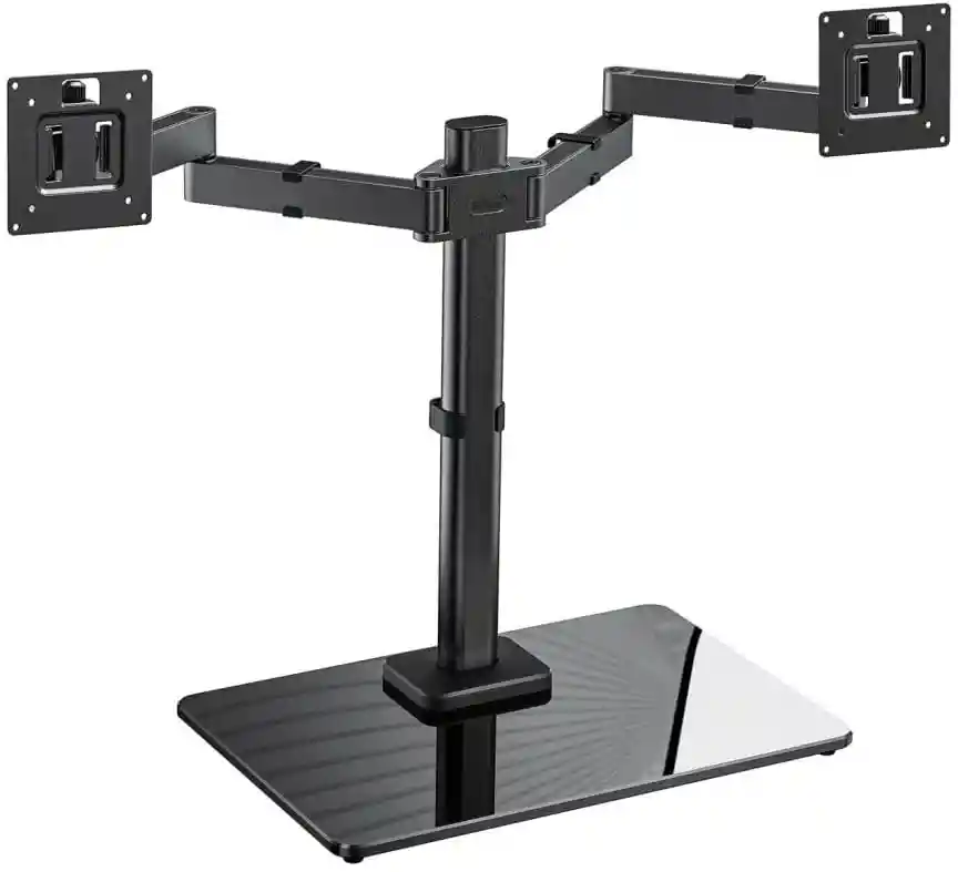 Soporte Monitor Doble Montaje Vesa Giratorio Con Base