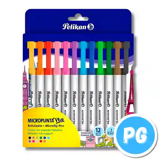 Paquete Pelikan Micropunta Plus X12 Surtido Varios Colores