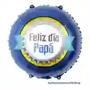 Globo Metalizado Feliz Dia Papa Azul Inflado Con Helio