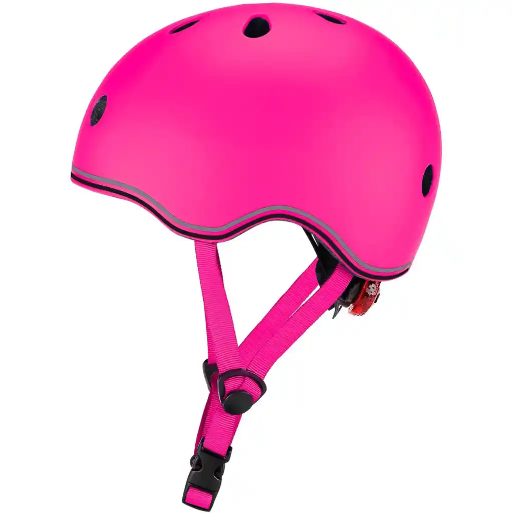 Casco Protector Niños Con Luz Led Ajustable Xxs Xs Rosado