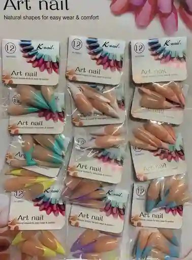 Uñas Postizas Decoradas Art Nail En Forma De Almendra