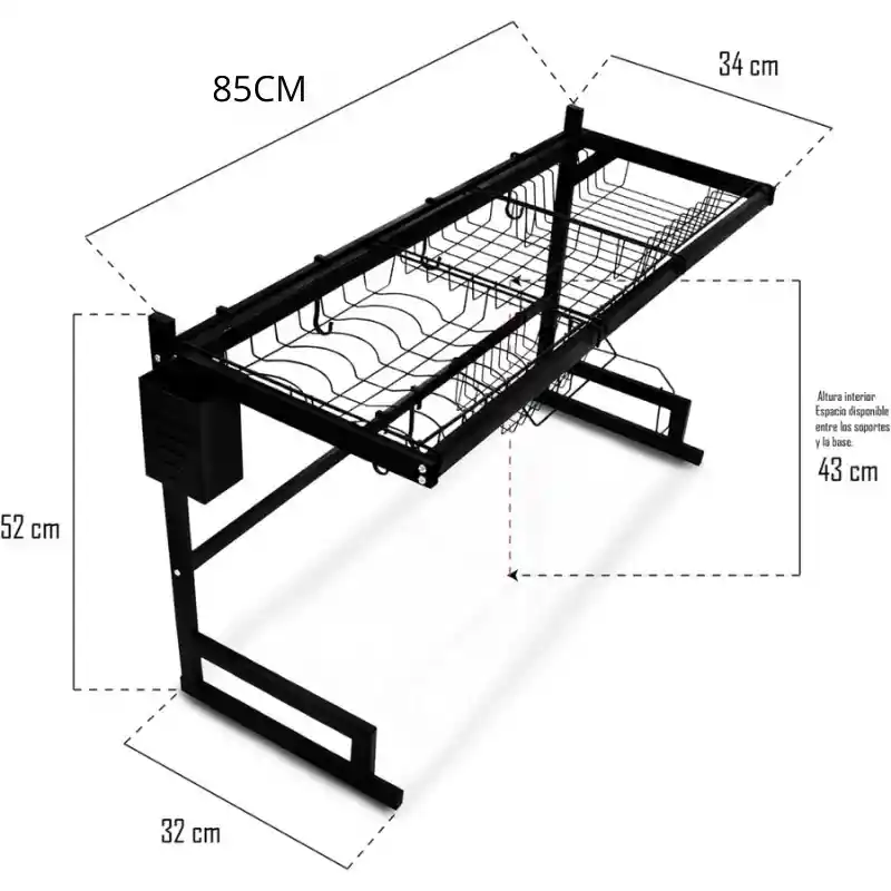 Escurridor De Loza Lavaplatos Organizador Utencilios Cocina