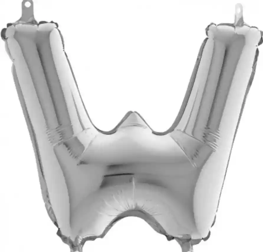 Globo Bomba Plateada Letra W Metalizada