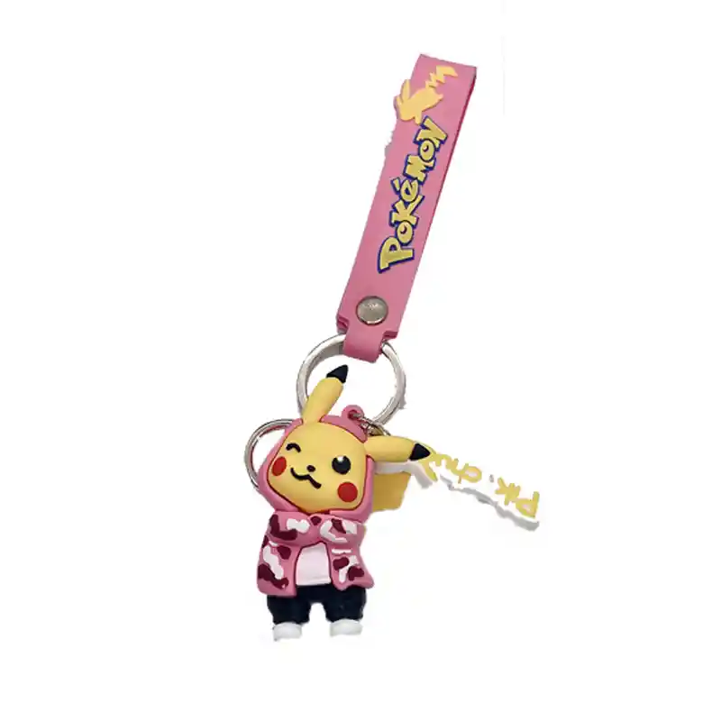 Llavero En Silicona Picachu Rosa