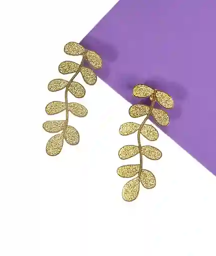 Maxi Aretes Livianos Hojas Doradas