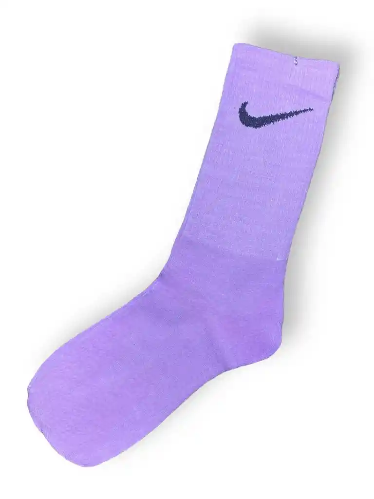 Media Extra Larga Deportiva Única Talla Tipo Nike, Color Morado, Estirable Extralarga