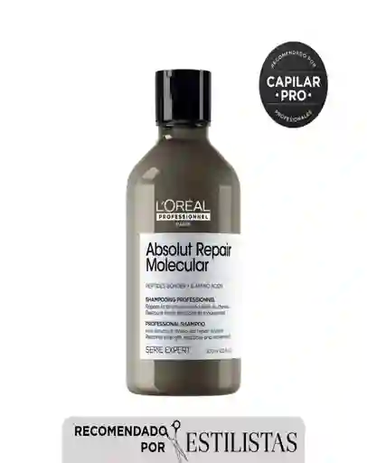 Shampoo Reparador Sin Sulfato Absolut Repair Molecular Para Cabello Muy Dañado Loreal Professionnel 300 Ml