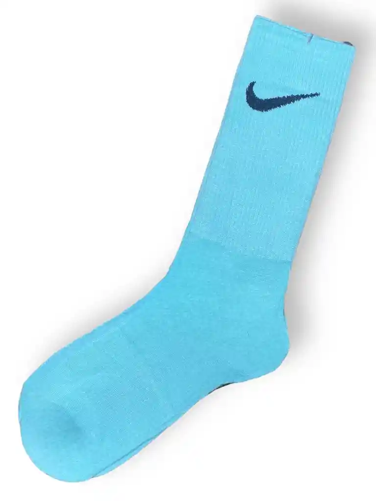 Media Extra Larga Deportiva Única Talla Tipo Nike, Color Azul Pastel, Estirable Extralargas