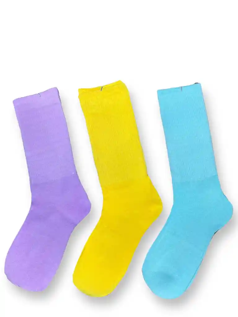 6 Pares De Medias Extra Largas Deportivas Única Talla Tipo Varias Marcas, Colores Pastel, Estirables Extralargas