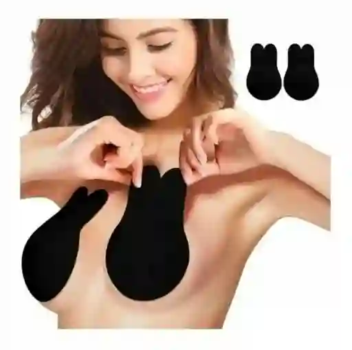 Brasier Invisible Adhesivo Negro Push Up