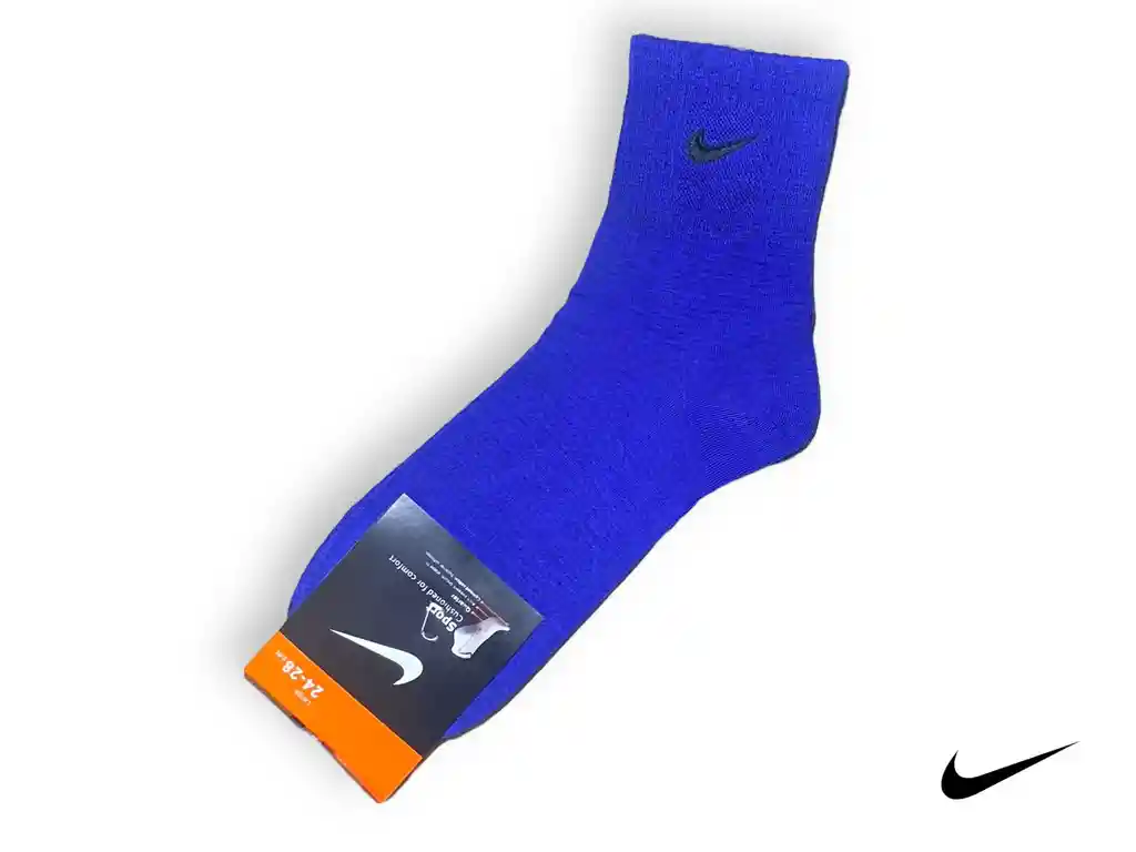 Medias Media Caña Deportiva Única Talla Calcetín Color Azul Tipo Nike Calcetín Estirable