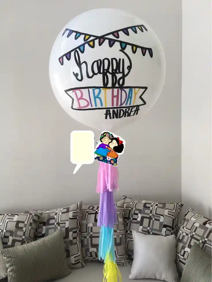 Globo Personalizado Grande Con Mensaje, Feliz Cumpleaños, Feliz Aniversario