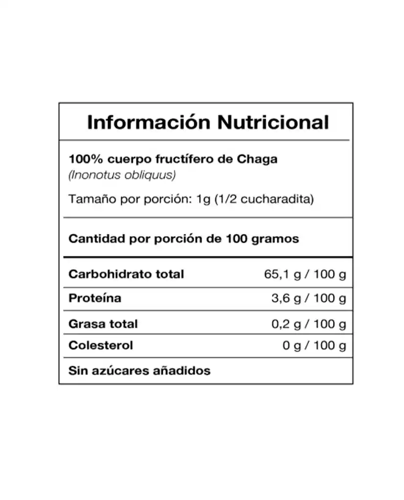 Extracto De Chaga Vital Setas 60 Gr