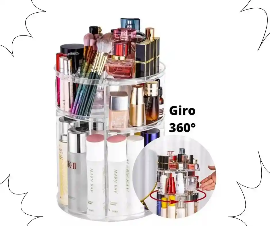 Organizador De Maquillaje Acrílico, Giratorio, Soporte Para Cosméticos.