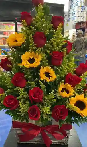 Ramo Rosas Y Girasoles, Feliz Día, Feliz Cumpleaños, Aniversario, Amor Y Amistad, Del Abogado, Del Ingeniero