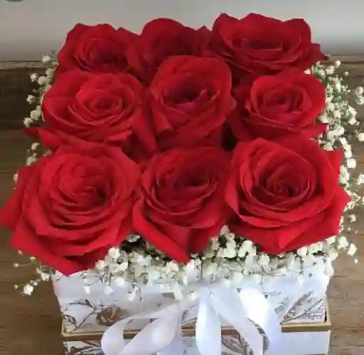 Caja De Rosas Primaveral, Para Cumpleaños, Aniversario, Feliz Dia, Amor Y Amistad