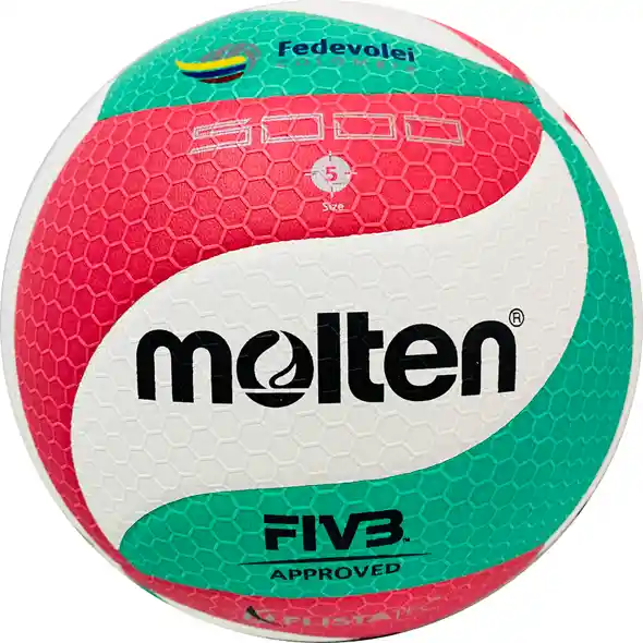 Balón De Voleibol Molten V5-m5000 Federaciones #5 Original/ Blanco-verde-rojo