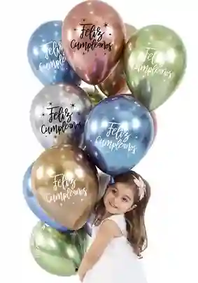 Bomba Biodegradable Cromada Feliz Cumpleaños Surtidas