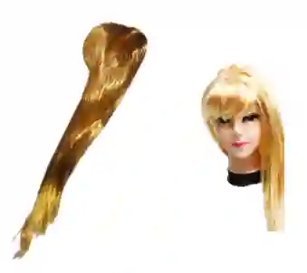 Peluca Lisa Larga Rubio Oscura Halloween / Hora Loca