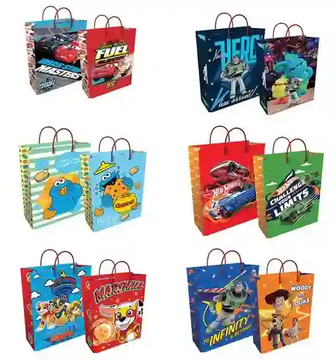 Bolsa De Regalo Estampada Para Niños 24x18 Cm