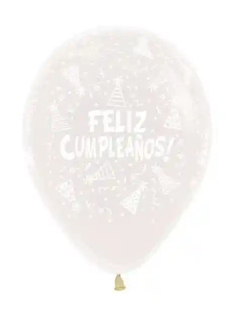 Feliz Cumpleaños Bomba Cristal Con Gorritos