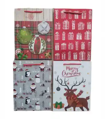 Navidad Bolsa De Regalo Estampada 30 X 25