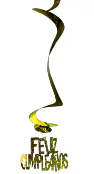 Espirales Feliz Cumpleaños Dorado X6 Unidades