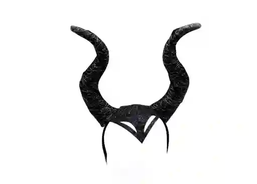 Halloween Balaca Con Cuernos Negro Grandes