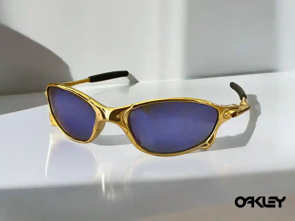 Gafas De Sol Oakley Gafas Metálicas, Lentes De Protección Solar, Gafas De Ciclismo, Dorada Lente Morado