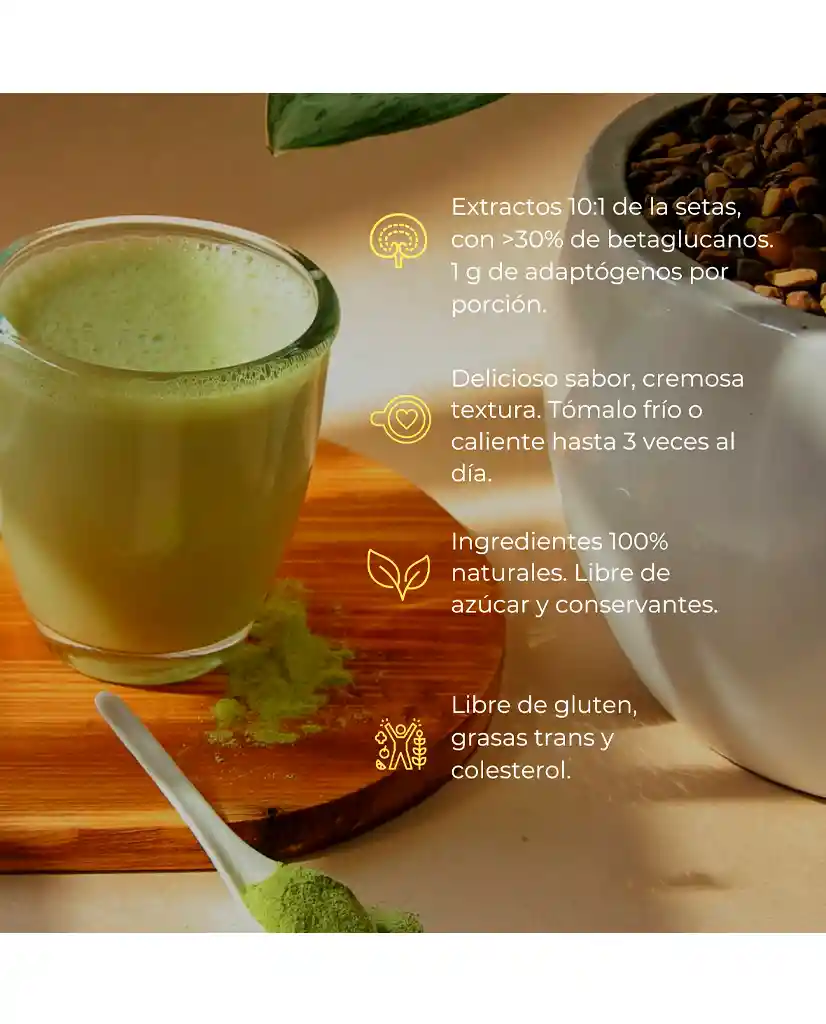 El Corazón Me Latte Té Matcha Vital Setas 300 Gr