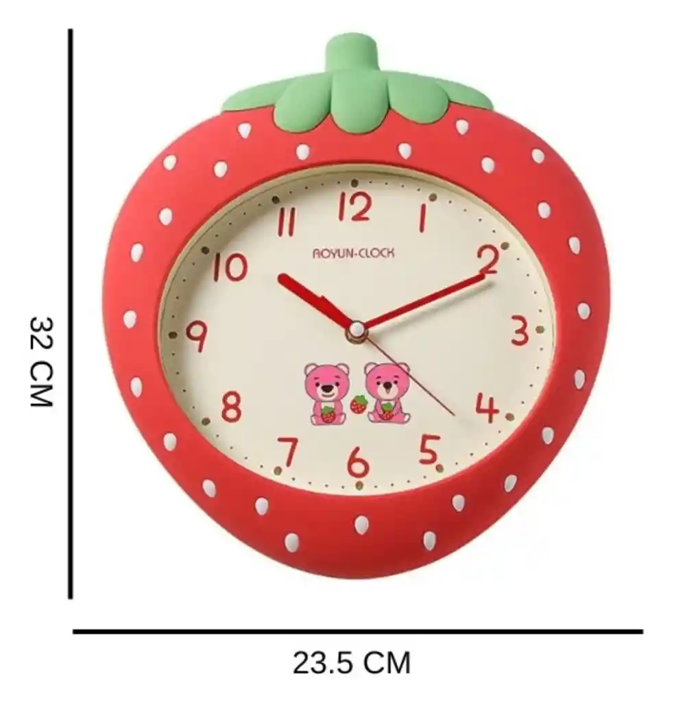 Reloj De Pared De Fresa Para Niña / Decoración Infantil