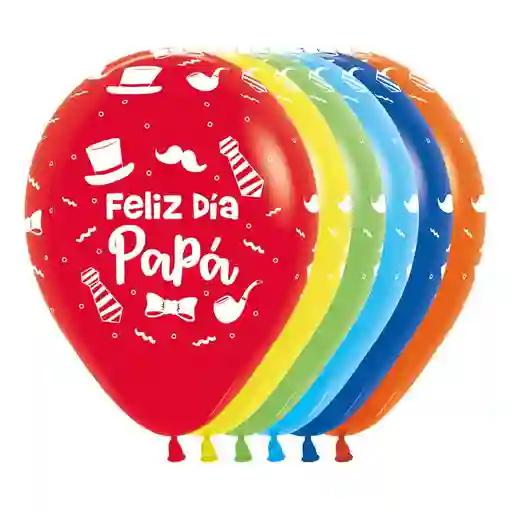 Globo Feliz Dia Papa Sombreros Fashion Surtido X 12 Unidades
