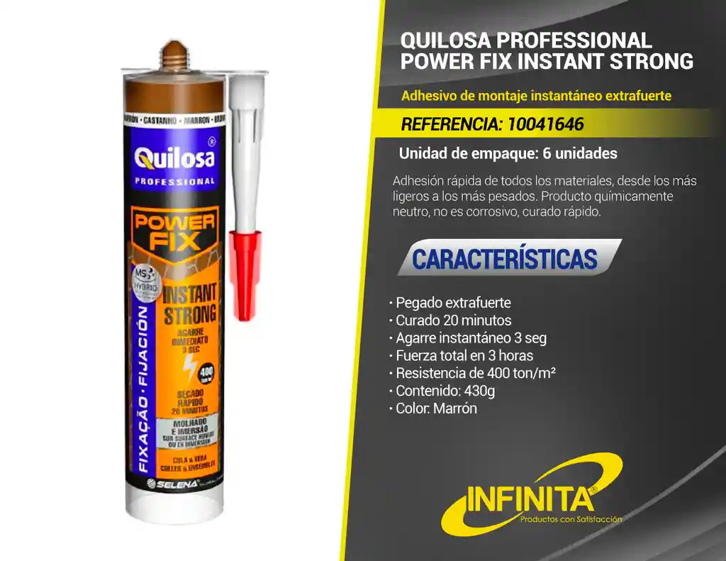 Quilosa Professional Power Fix-instant Strong 0,28 L Marrón Es-fr-gb-pt