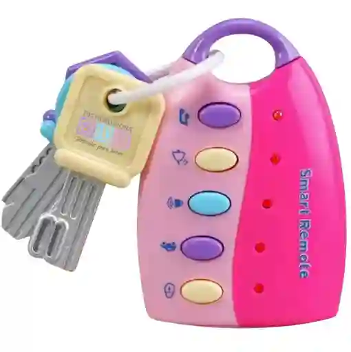 Llave Juguete Bebe Niños Sonidos Luces Rosa