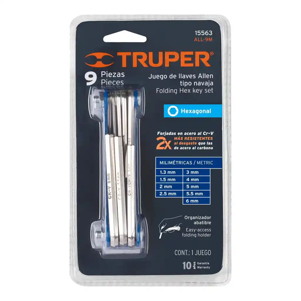 Juego De 9 Llaves Bristol Metricas Tipo Navaja