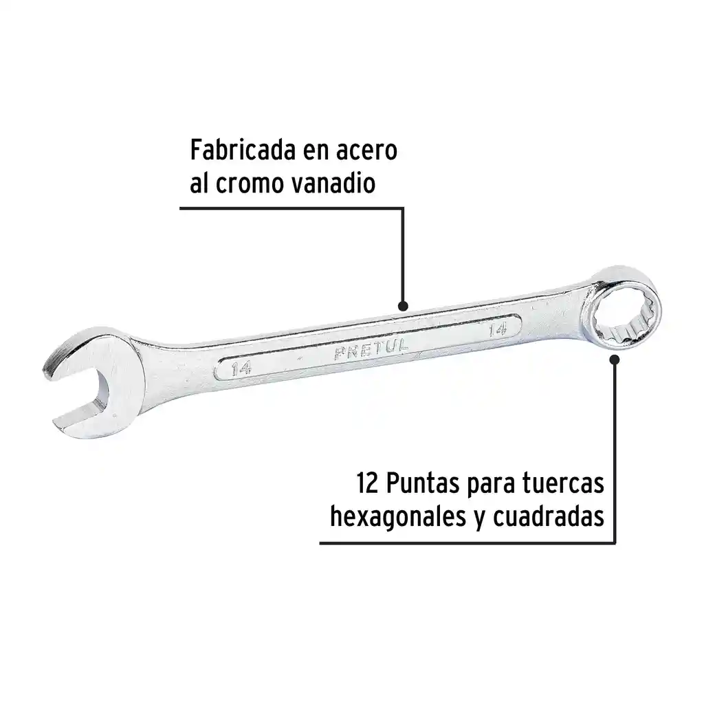 Llave Mixta 14mm Pretul