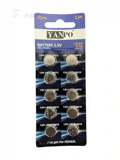 Pila O Bateria Lr44 | Ag13 | A76 Tipo Boton X10 Und 1.5v