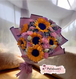 Girasoles Rosas Rosadas Y Margaritas