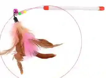 Juguete Gato Vara Alambre Con Plumas Pj15