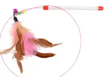 Juguete Gato Vara Alambre Con Plumas Pj15