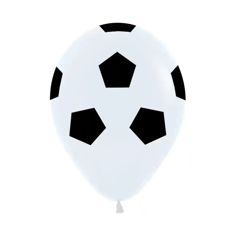 Globos Bombas R-12x12 Latex Redondo Infinity Balón De Futbol Fashion Blanco Marca Sempertex